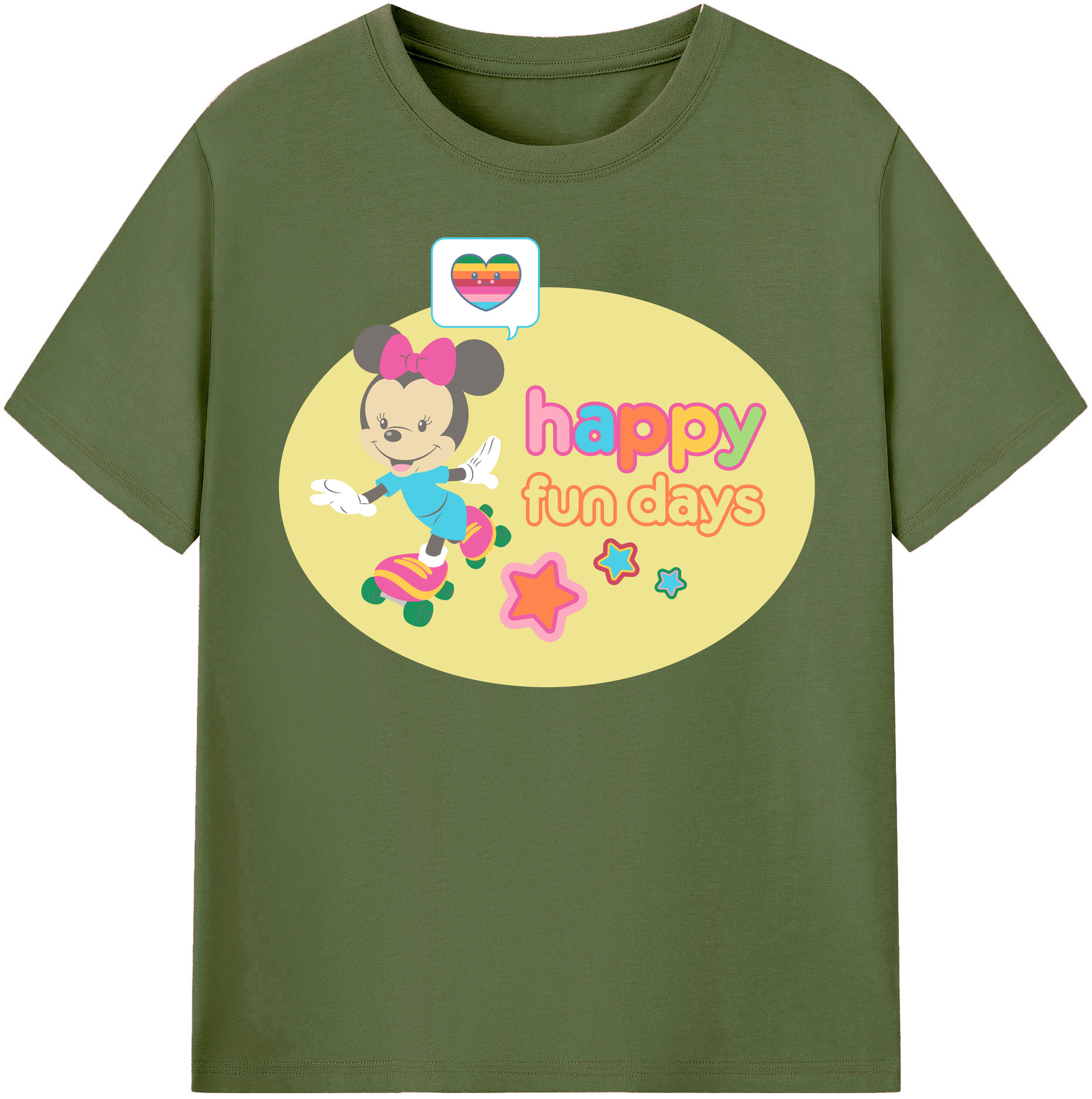 （画像用） ミッキーマウス Mickey Mouse 綿100％半袖Tシャツ（フロントプリント）